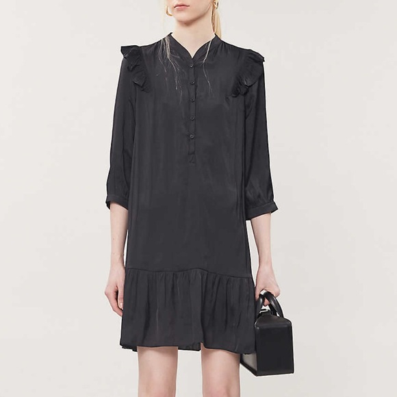 Zadig & Voltaire Rygg Satin Crepe Minin Dress in Black Size XS - Picture 1 of 11